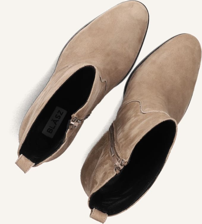 BLASZ 165 Enkellaarsjes - Enkelboots met rits - Dames - Taupe - Maat 42