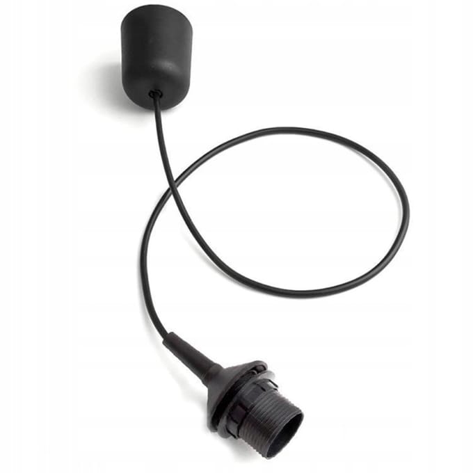 SMX Design - Plafondfitting voor E27 lamp - Kabel en Koppelingen - Zwart