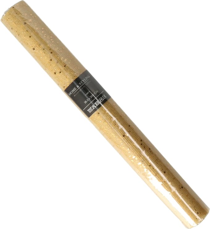 Home & Styling Decoratie stof/tafellopers - 2x - goud - 38,5 x 200 cm