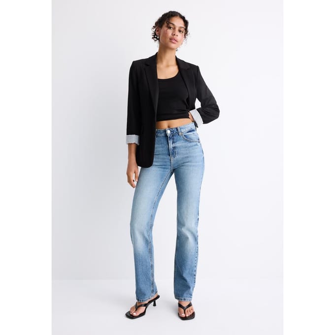 Stradivarius Basic gebreide blazer  Zwart S