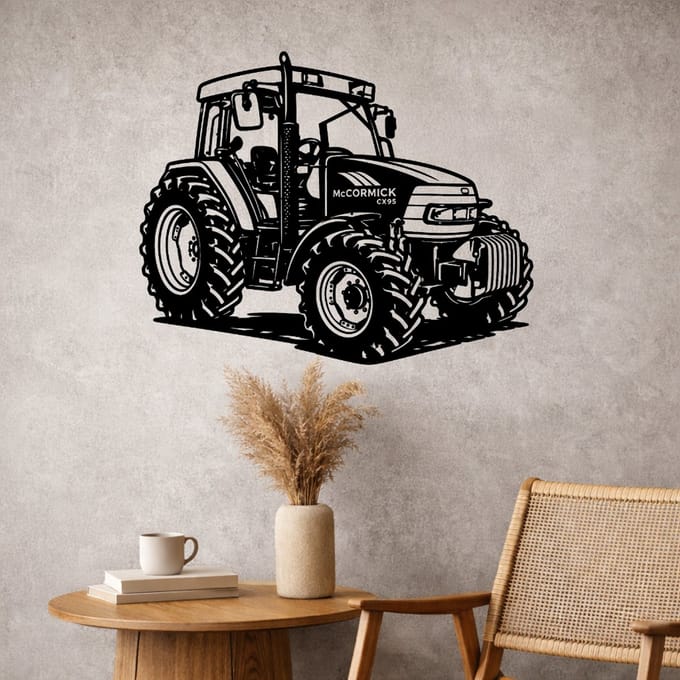 BR2Laser McCormick CX95 – Wanddecoratie – Lasergesneden Hout – Tractor kunst – 55 cm Breed