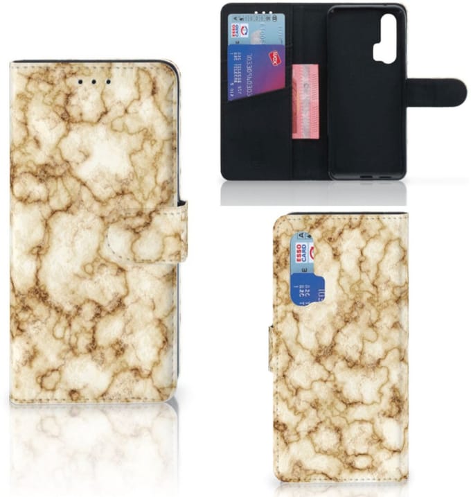 Honor 20 Pro Bookcase Marmer Goud