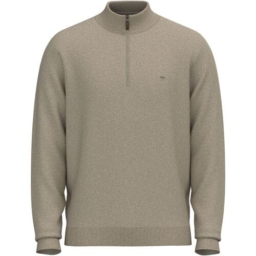 Fynch-Hatton Trui Troyer Zip Winter Air Cotton Cashmere Light Taupe / male