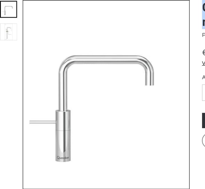 Quooker mengkraan Square Chroom