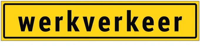 Werkverkeer autosticker binnenzijde raam | 40 x 8 cm