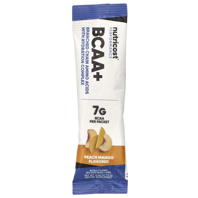 Nutricost, Performance, BCAA+, Pêche Mangue, 20 sachets, 13 g (0,5 once) chaque