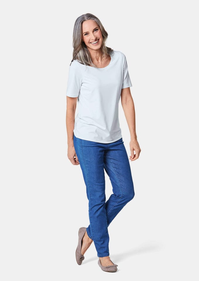 Verzorgd shirt dat mooi in model blijft - wit - Gr. 26 van Goldner Fashion