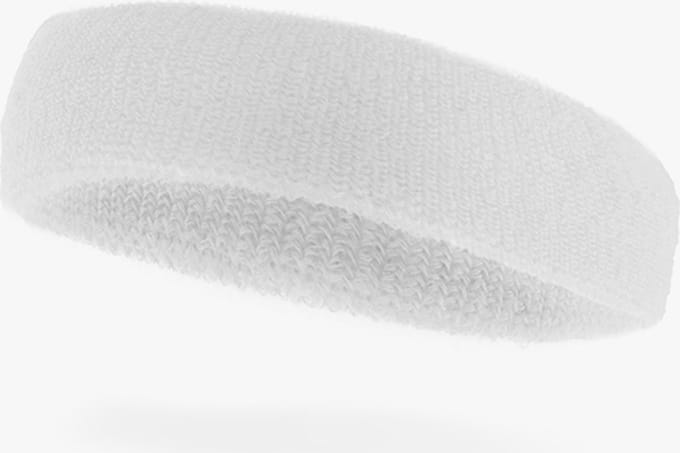 Witbaard Zweetband 5 Cm Katoen Wit One-size