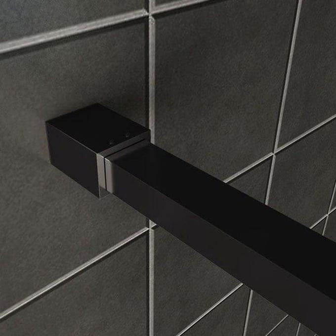 H&F Inloopdouche 120x200 cm – Douchewand Mat Zwart – Rookglas – 8 mm Veiligheidsglas – Antikalk Coating
