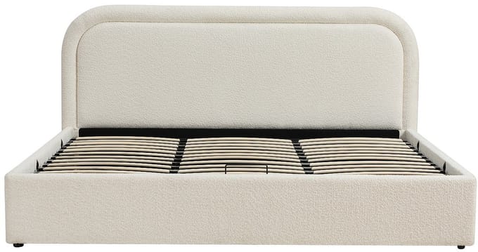Vente-unique Bed met opbergruimte stof beige 180 x 200 cm (Super King Size Bed)