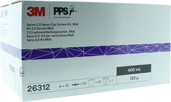 3M 26312 PPS 2.0 Kit Midi 400ml - 125mu - 50 binnenbekers + deksels