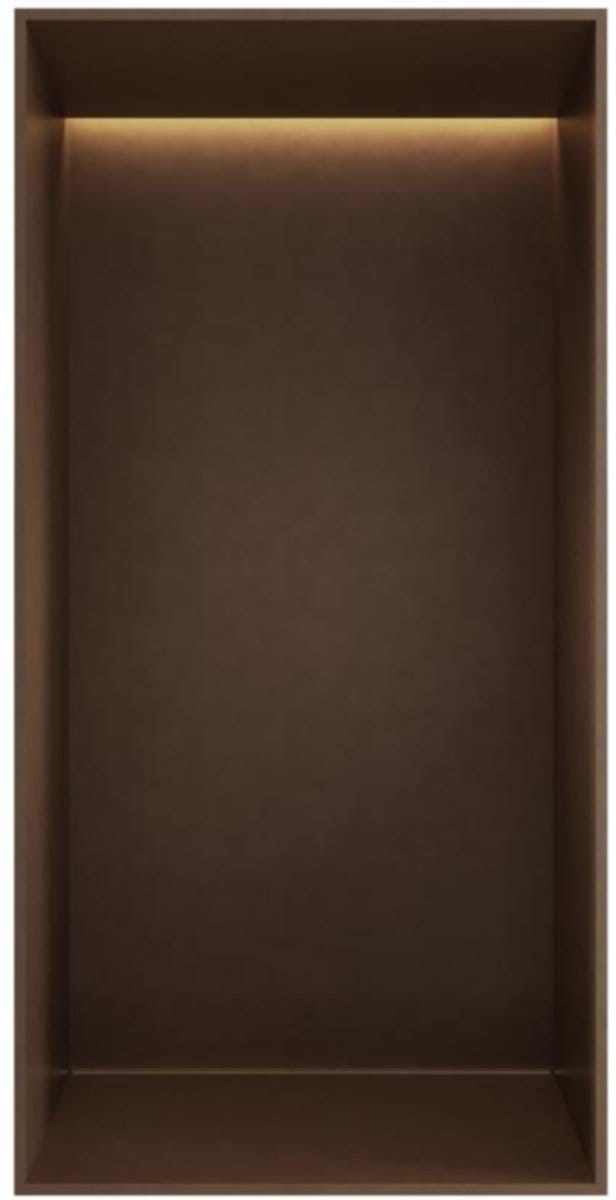 Hotbath &More Inbouwnis - 30 x 15 x 10 cm - Frameless - met LED-verlichting - Tuscan Bronze