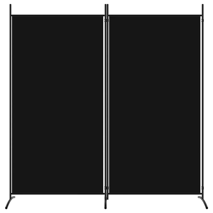vidaXL - Kamerscherm - met - 2 - panelen - 175x180 - cm - stof - zwart