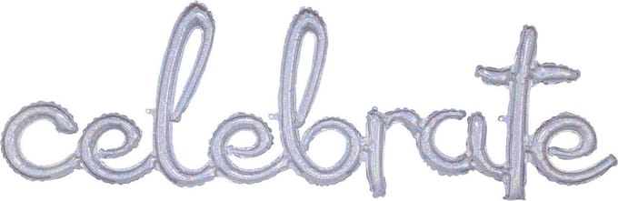 Amscan - Celebrate script folie ballon iriserend (149 x 50 cm)