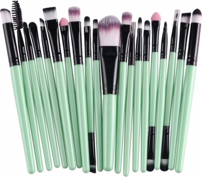 DW4Trading Make Up Penselen - Set van 20 Stuks - Mintgroen