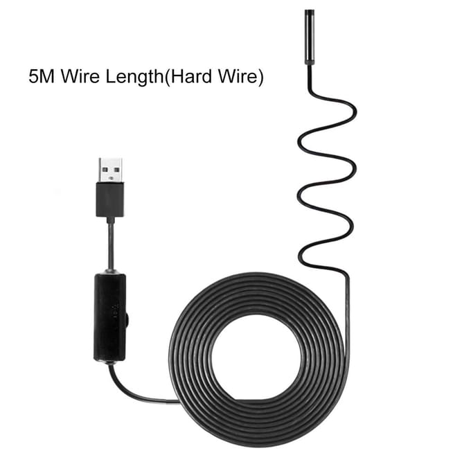 Industriële endoscoop-inspectiecamera met ingebouwde 8 LED's, 8 mm lens, IP67, waterdicht, USB 5m Hard wire