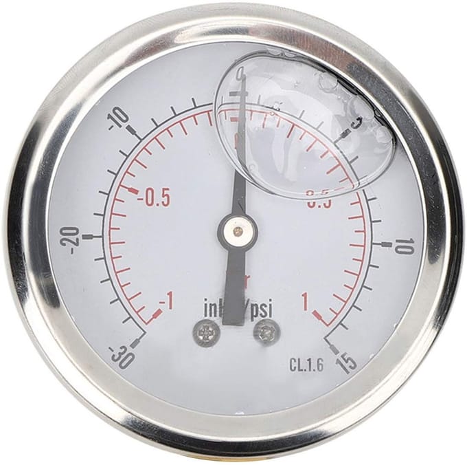 Dailygoods- Drukmanometer 68 mm - Oliegevuld - Roestvrijstalen Behuizing - Ip65