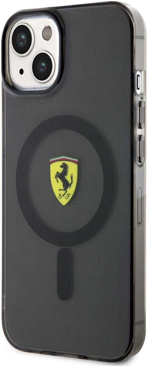 Ferrari Translucent Back Case (MagSafe Compatible) - Geschikt voor Apple iPhone 14 Plus (6.7") - Zwart