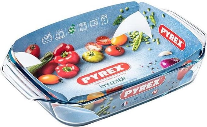 Pyrex  Rechthoekige Ovenschaal met grepen - Borosilicaatlas - 39 x 25 cm