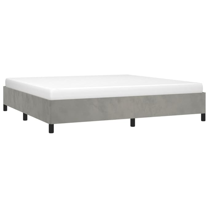 vidaXL - Bedframe - zonder - matras - 200x200 - cm - fluweel - lichtgrijs