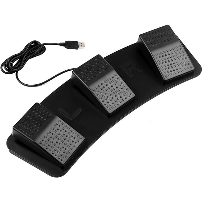 FS23-PM USB drievoudige voetschakelaar Multifunctionele aangepaste voetpedaal mechanische schakelaar voor afbeelding zwart