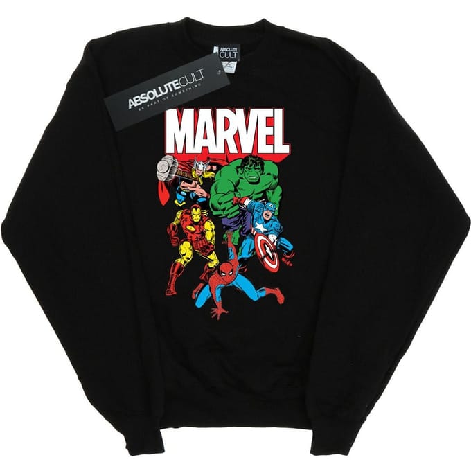 Marvel Heren Hero Group Sweatshirt (Zwart)