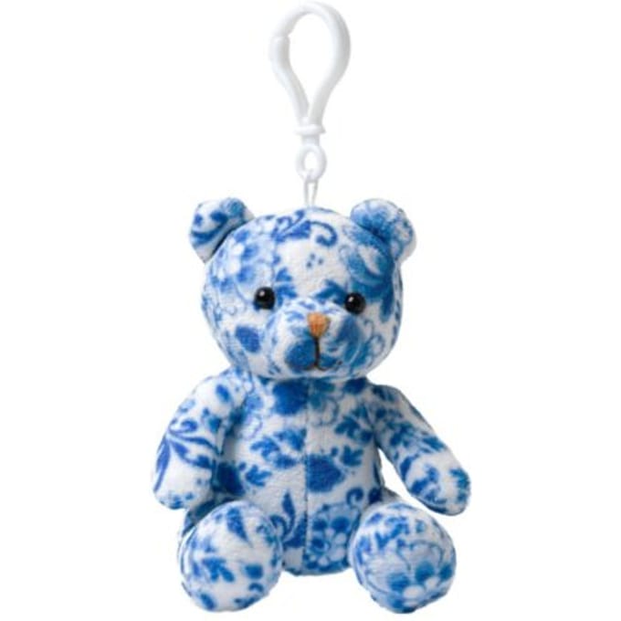 Teddybeer Delfts Blauw Sleutelhanger - 10 Cm