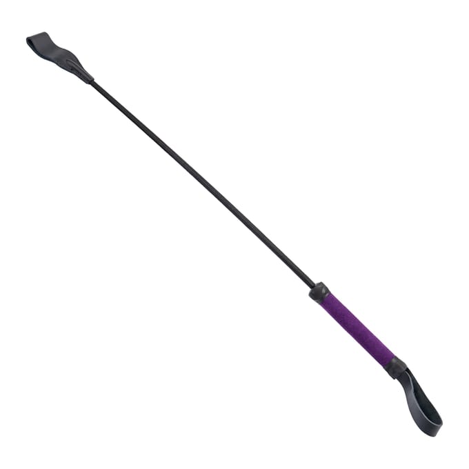 Rimba - Lederen Paardrijzweep 70 cm - Paars