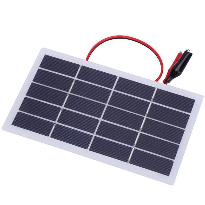 2W 5V Polykristallijn Silicium DIY Gebruik Zonnepaneel Lichtgewicht met Clip 173x99x2MM(2W 5V Klem ) white