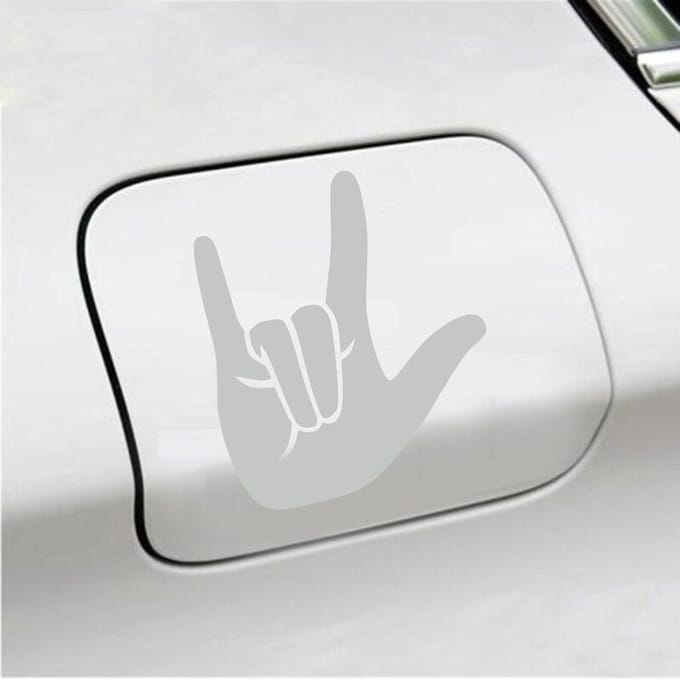 Bumpersticker - Rock N Roll - 14 X 12 - Licht Grijs