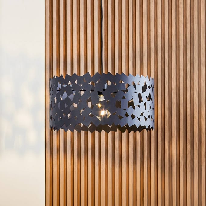 Lucande - hanglamp - 1licht - IJzer - H: 22.5 cm - E27 - zwart