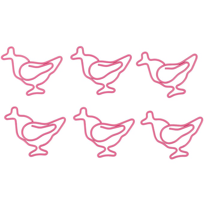 100 stuks Kuiken Paperclips Levendige Kleur Dier Paperclips Waterdicht Roestvrij Herbruikbaar IJzerdraad pink