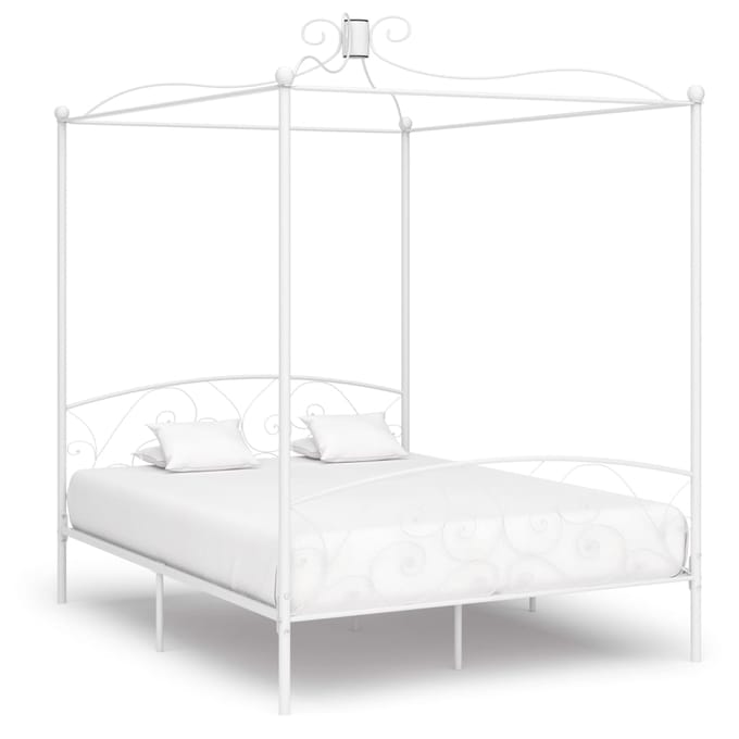 vidaXL - Hemelbedframe - metaal - wit - 160x200 - cm