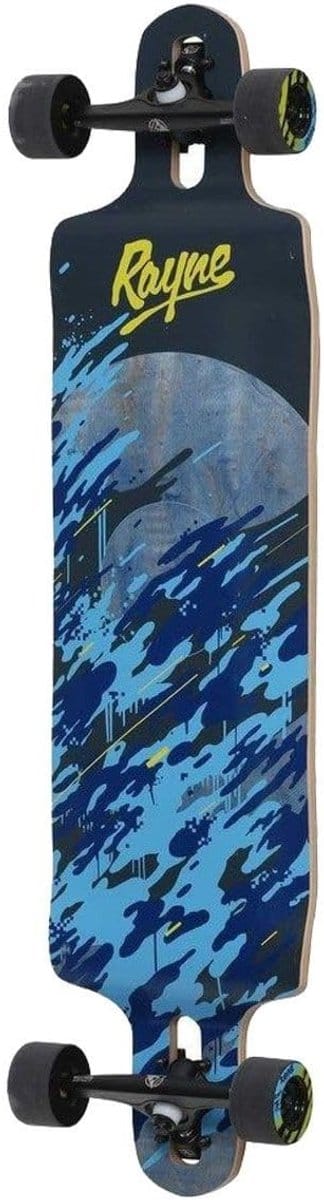 Compleet Longboard - Surfboard Skateboard - Downhill Rijden - Bamboo Kern - 39 Inch Lengte - Blauw