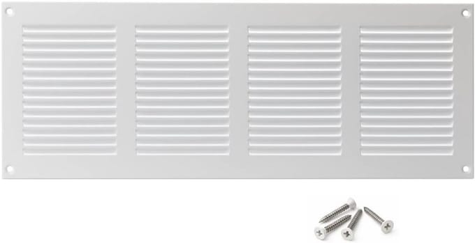Ventilatierooster Wit Staal 400x150mm met Hor voor Ventilatiesystemen