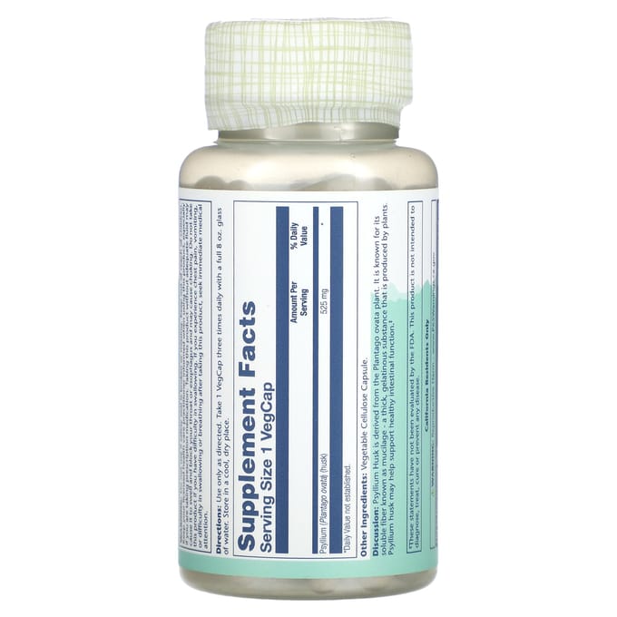 Psyllium Husk, 525 mg, 100 vegetarische capsules