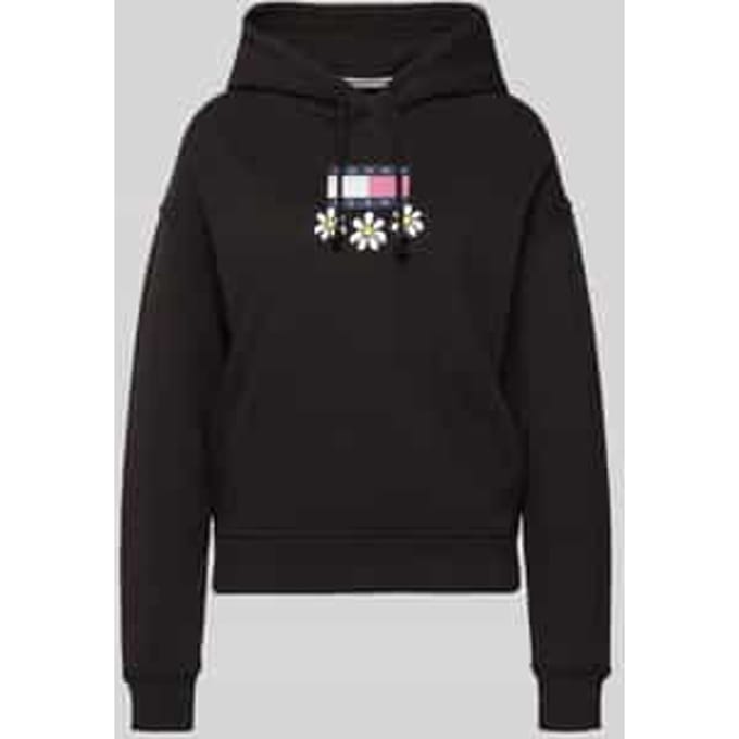 Hoodie met label- en motiefprint, model 'DAISY FLAG'