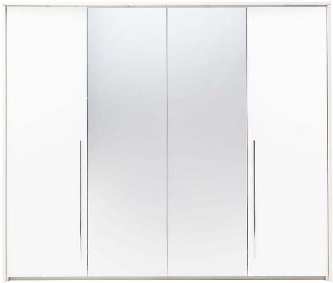 Vente-unique Kast met 2 deuren - met spiegel en leds - L. 255 cm - Wit - INGINA