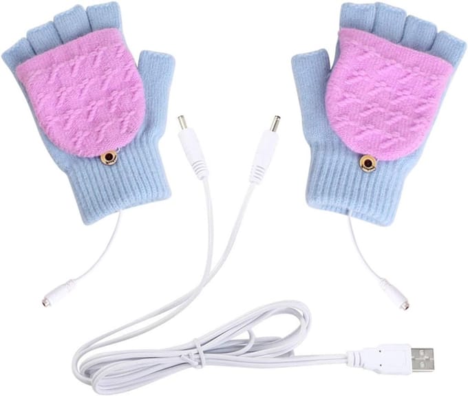 USB Verwarmde Warmer Handschoenen Winter Vol Half Vingers Verwarming Warme Handschoenen - 1 Paar