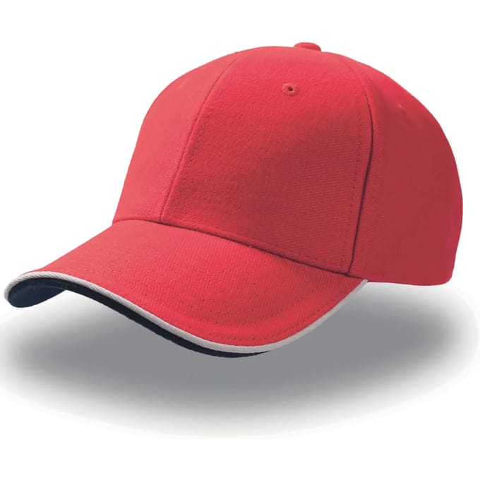 Atlantis Headwear Pilot Piping Sandwich Cap AT602 - Red/White/Navy - One size
