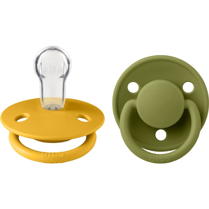 BIBS De Lux 2 PACK Silicone Onesize Honey Bee/Olive 2 st