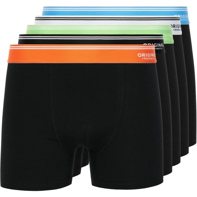Crosshatch Heren Prismara Boxer Shorts (Set van 5) (Zwart)