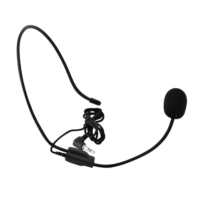Mini 3,5 mm op het hoofd gemonteerde bedrade microfoon condensator MIC voor spraakversterker luidspreker wit