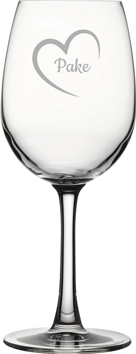 Gegraveerde witte wijnglas 36cl Pake mei hert