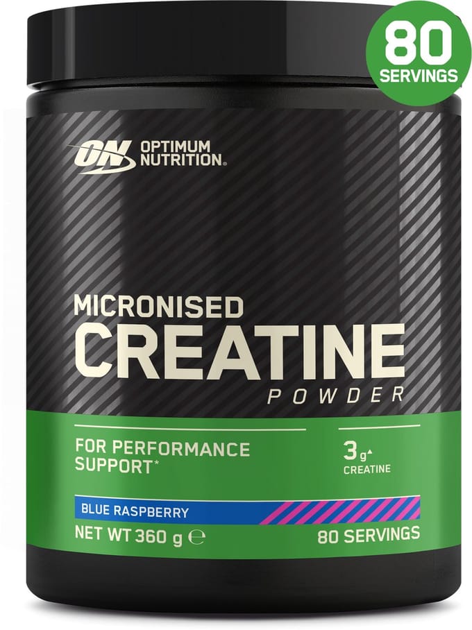 Optimum Nutrition Micronized Creatine Powder - Blue Raspberry Creatine Poeder - Creatine Monohydraat - 360 gram (80 doseringen)