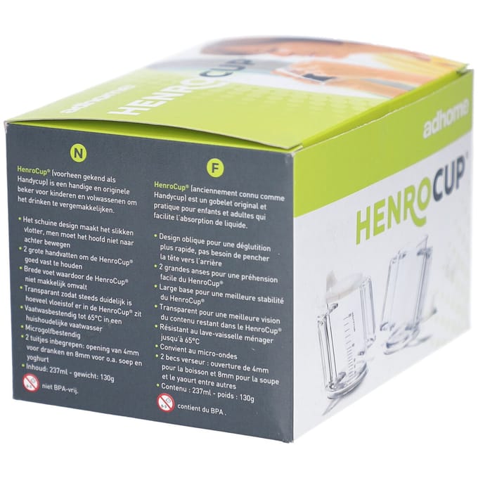 Henrotek Handycup Beker Schuin Transparant Met 2 Tuitjes 237ml