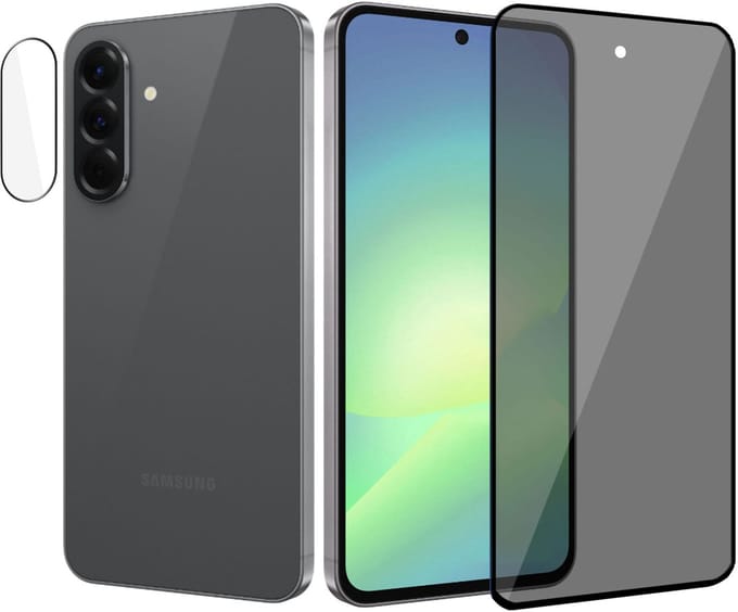 ChiGuard Privacy Screenprotector + Camera beschermglas geschikt voor Samsung Galaxy A56 / A36 Screenprotector - Beschermglas - Camera - Privé GuardCover