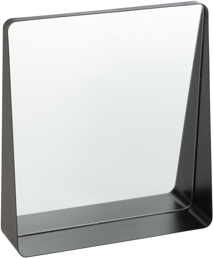 J-Line spiegel Vierkant - metaal/glas - zwart - 38 x 41 cm
