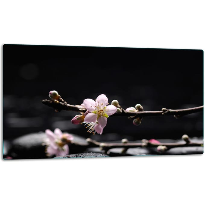 TMK ArtDeko - Snijplank - Glas - 52x30cm - Kleurige Bloemen