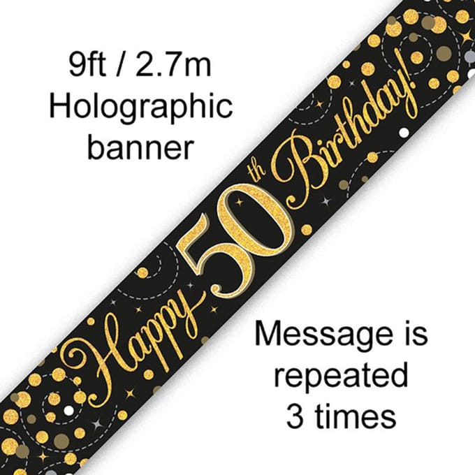 Oaktree - Banner 50 jaar Zwart en Goud